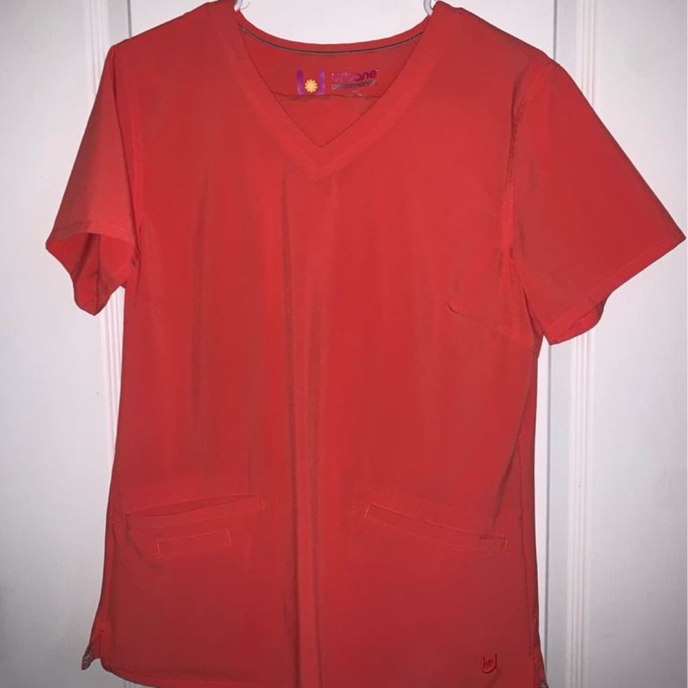 Urbane Performance Scrubs Peach Orange Medium